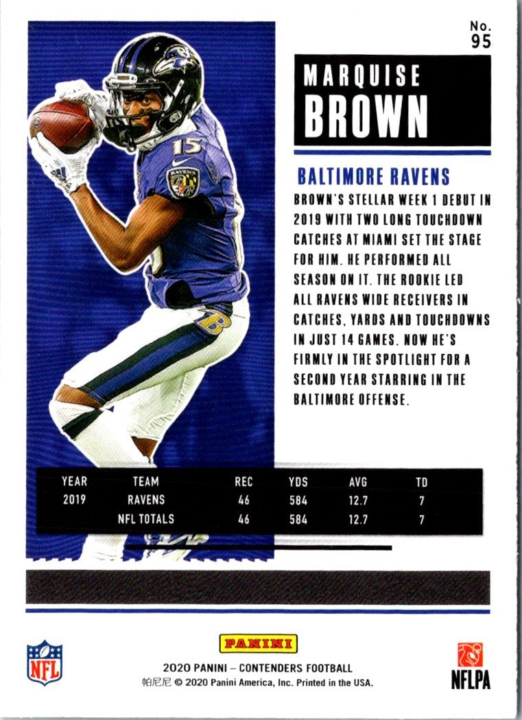 2020 Panini Contenders Marquise Brown