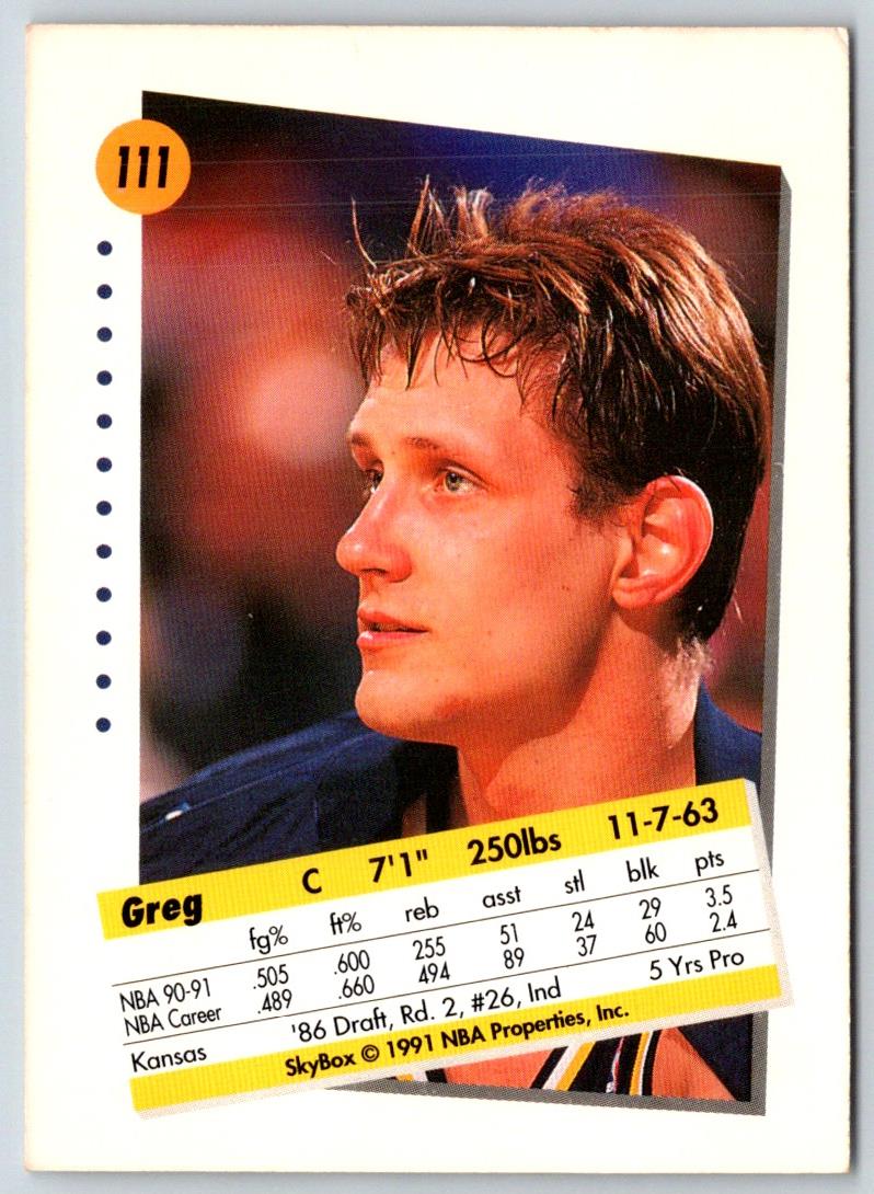 1991 SkyBox Greg Dreiling