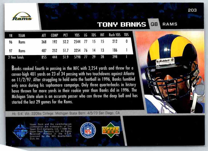 1998 Upper Deck Tony Banks