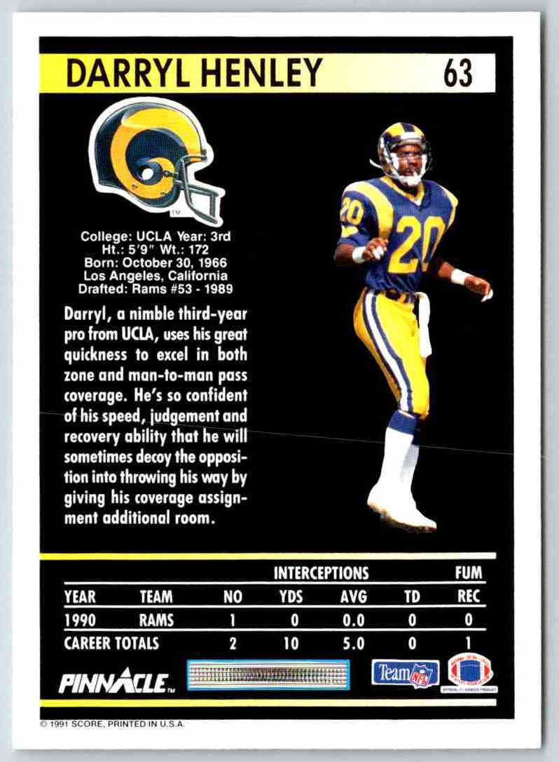 1991 Pinnacle Darryl Henley