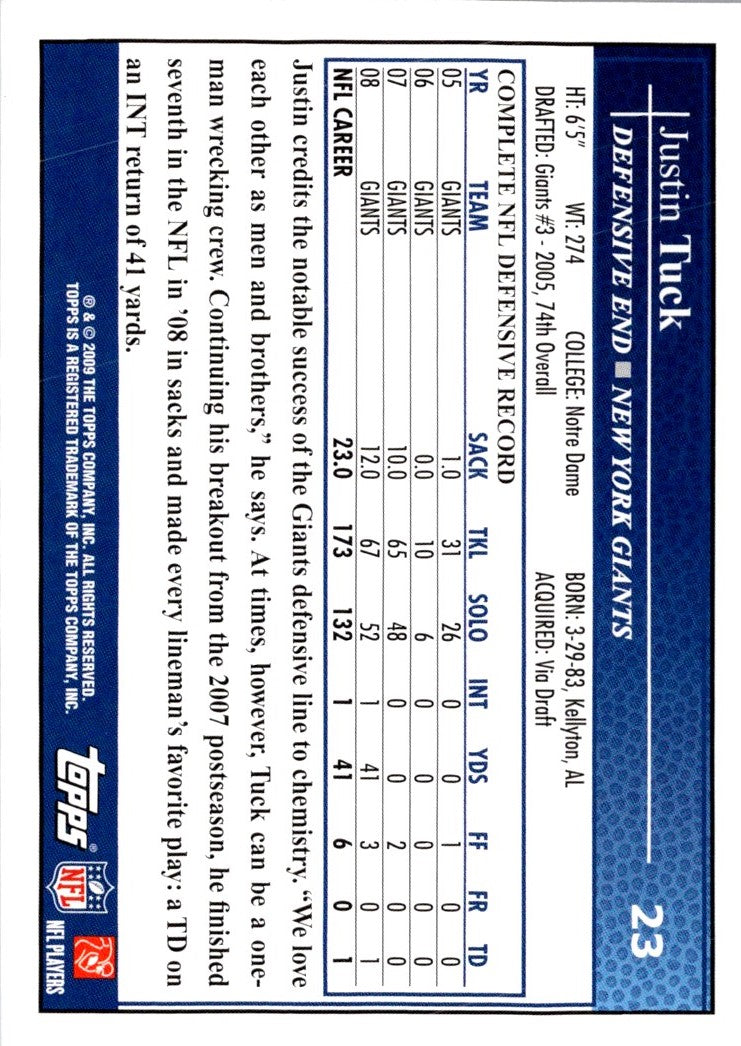 2009 Topps Justin Tuck