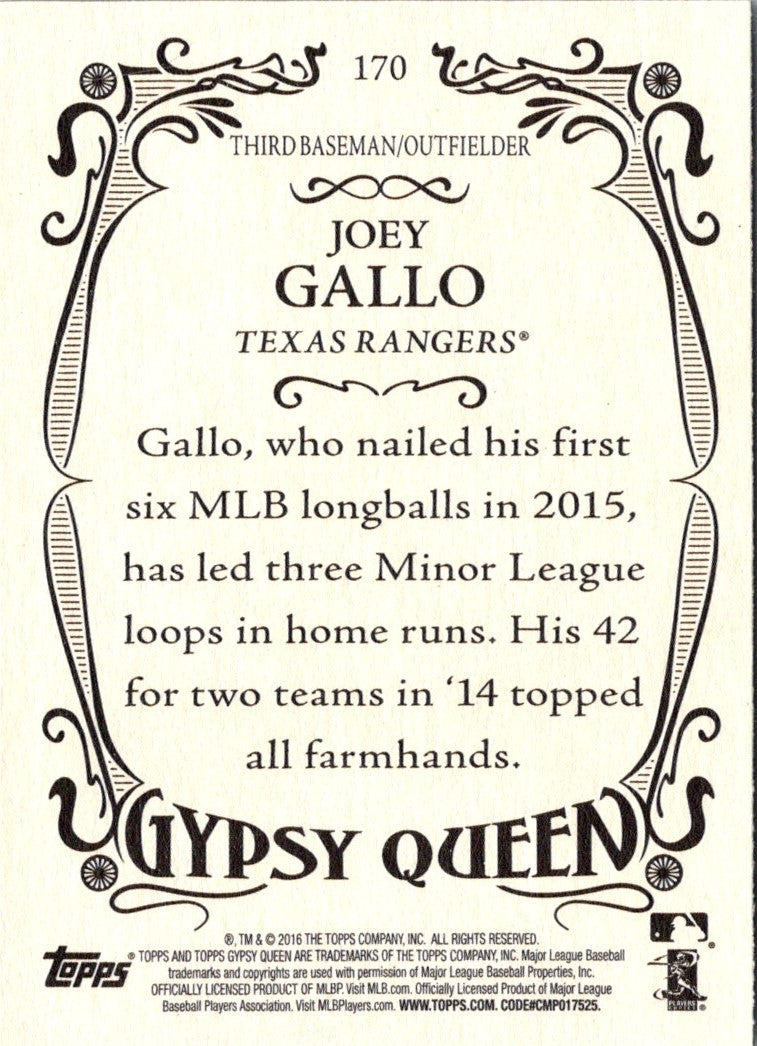 2016 Topps Gypsy Queen Joey Gallo