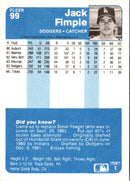 1984 Fleer Jack Fimple