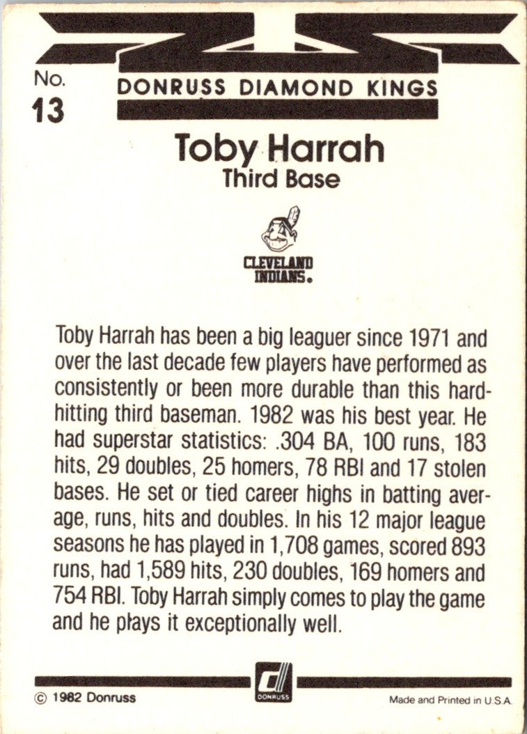 1983 Donruss Toby Harrah