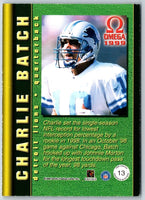 1999 Pacific Omega Gridiron Masters Charlie Batch #13
