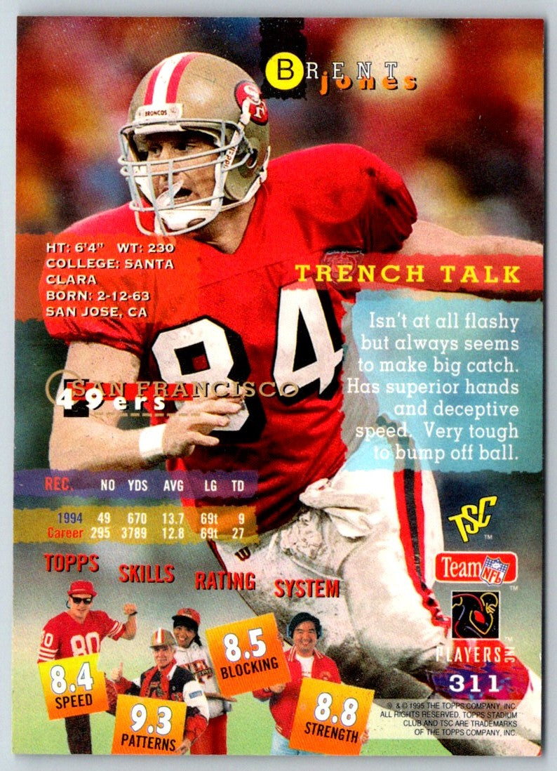 1995 Stadium Club Brent Jones