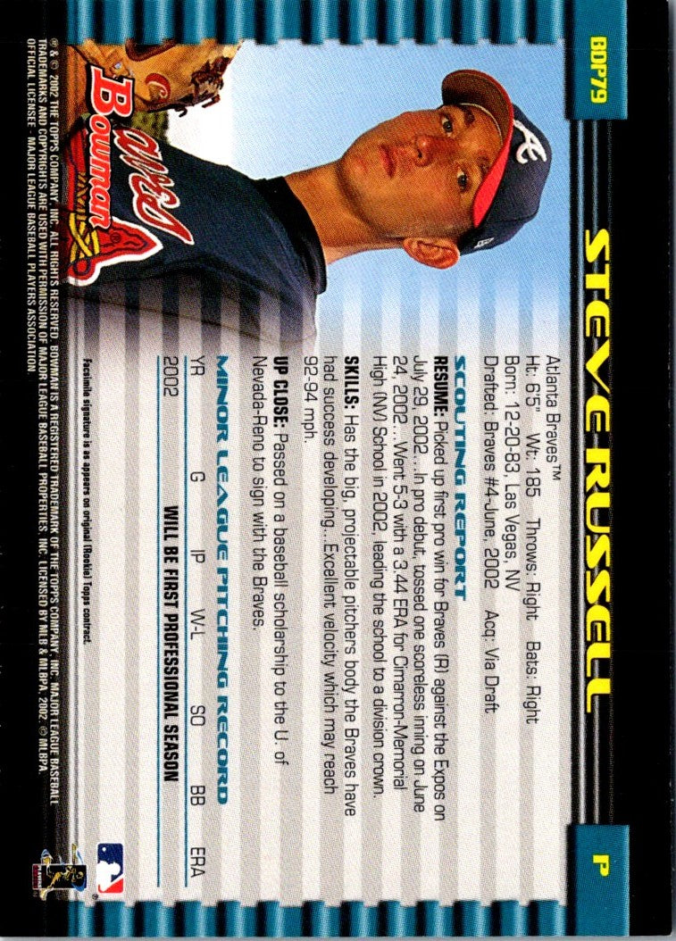 2002 Bowman Draft Picks & Prospects Gold Steve Russell