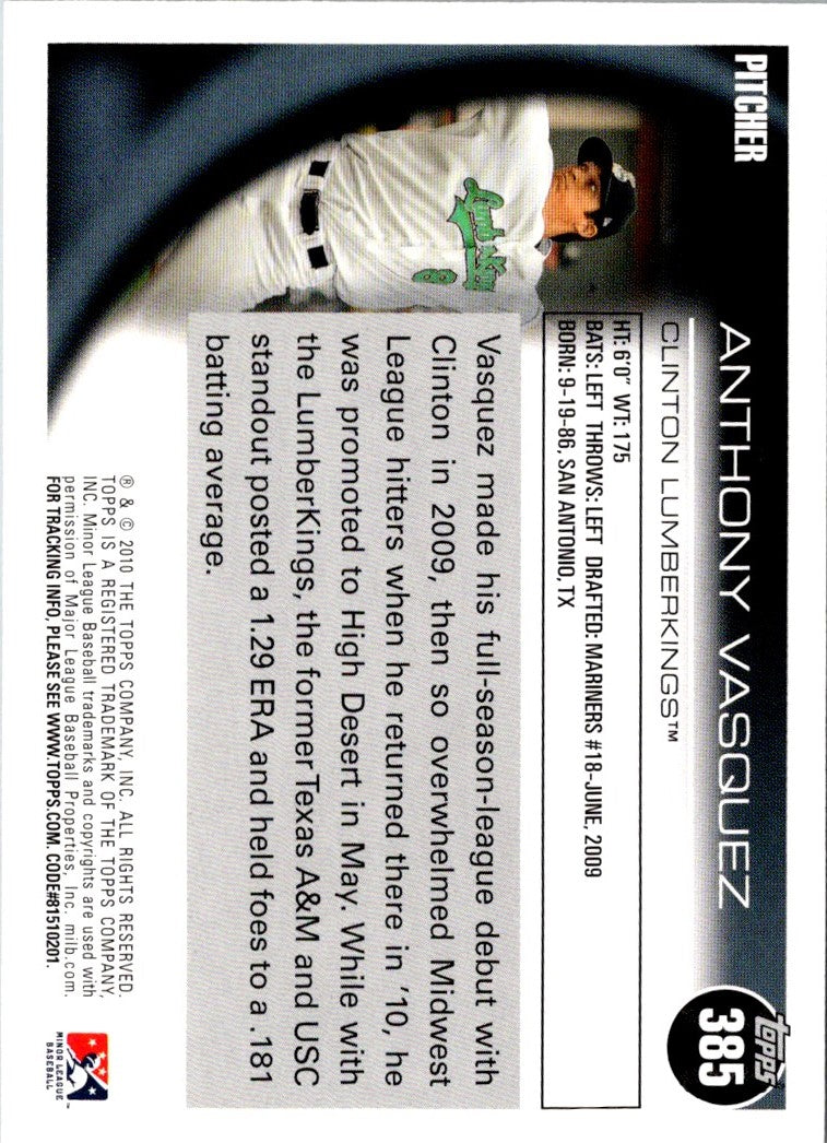 2010 Topps Pro Debut Anthony Vasquez