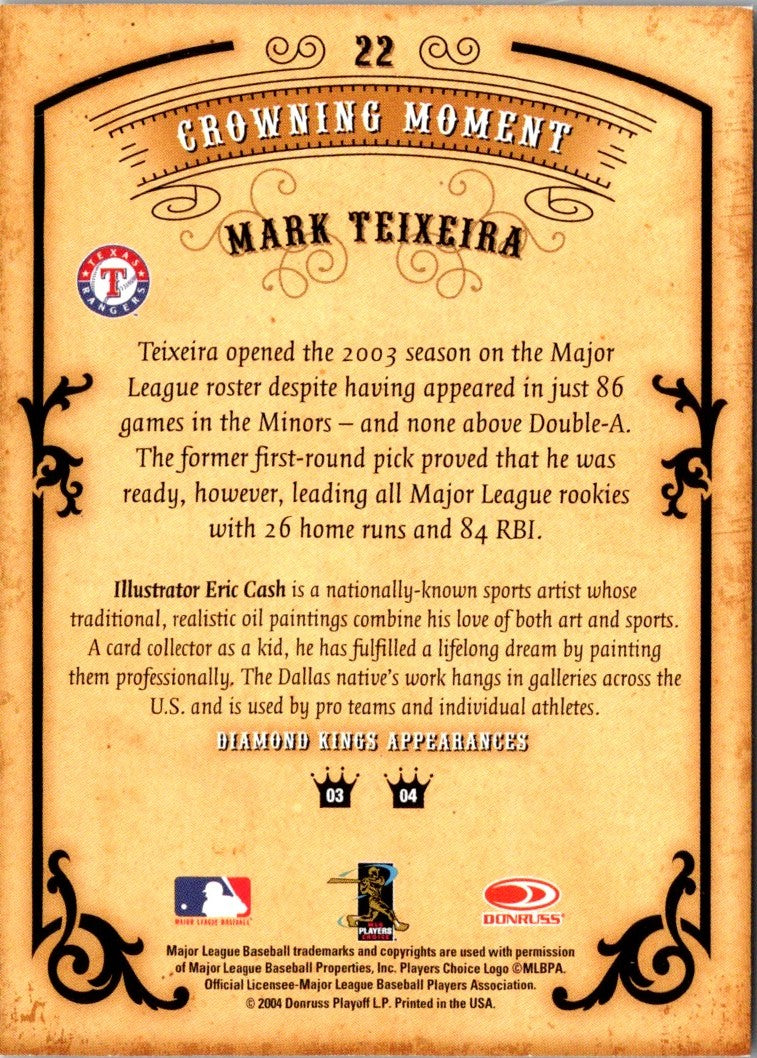 2004 Donruss Diamond Kings Mark Teixeira