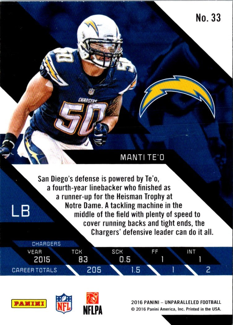 2016 Panini Unparalleled Manti Te'o