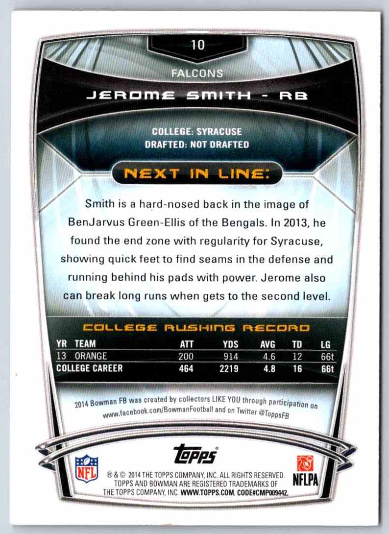 2014 Bowman Football Jerome Smith