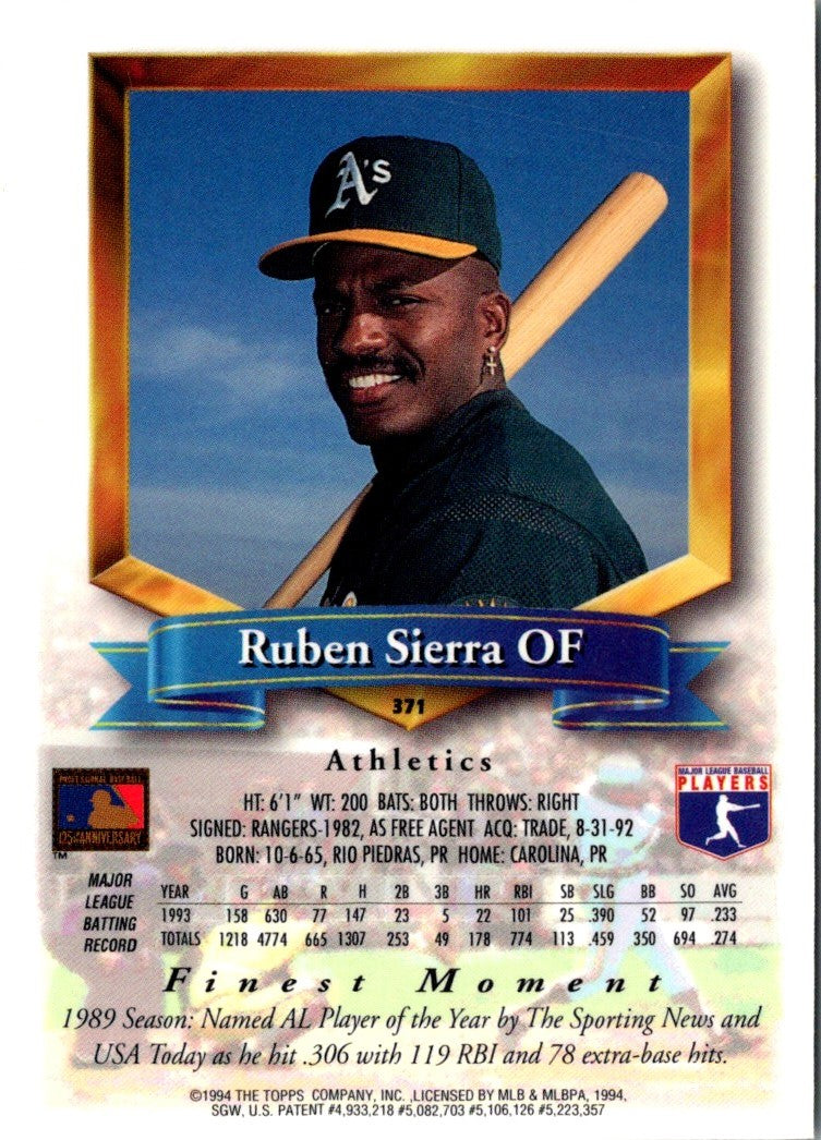 1994 Finest Ruben Sierra