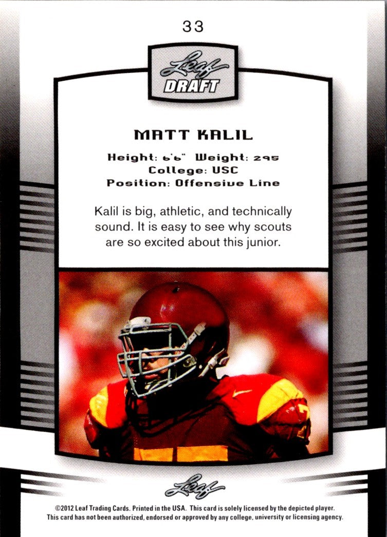 2012 Leaf Draft Matt Kalil