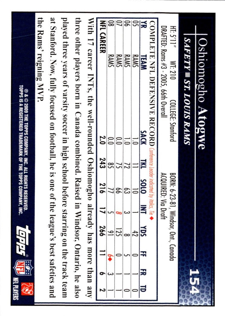 2009 Topps Oshiomogho Atogwe