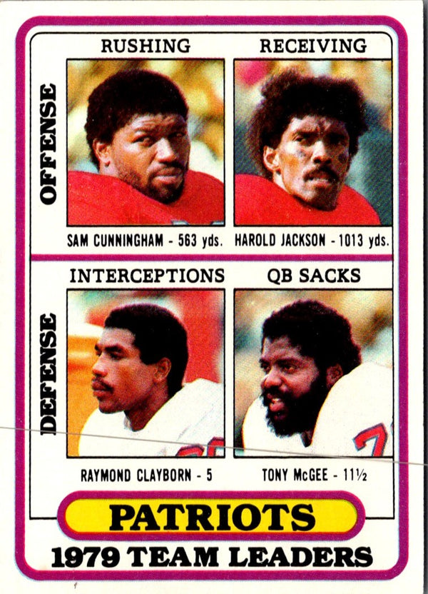 1980 Topps Sam Cunningham/Harold Jackson/Raymond Clayborn/Tony McGee #188