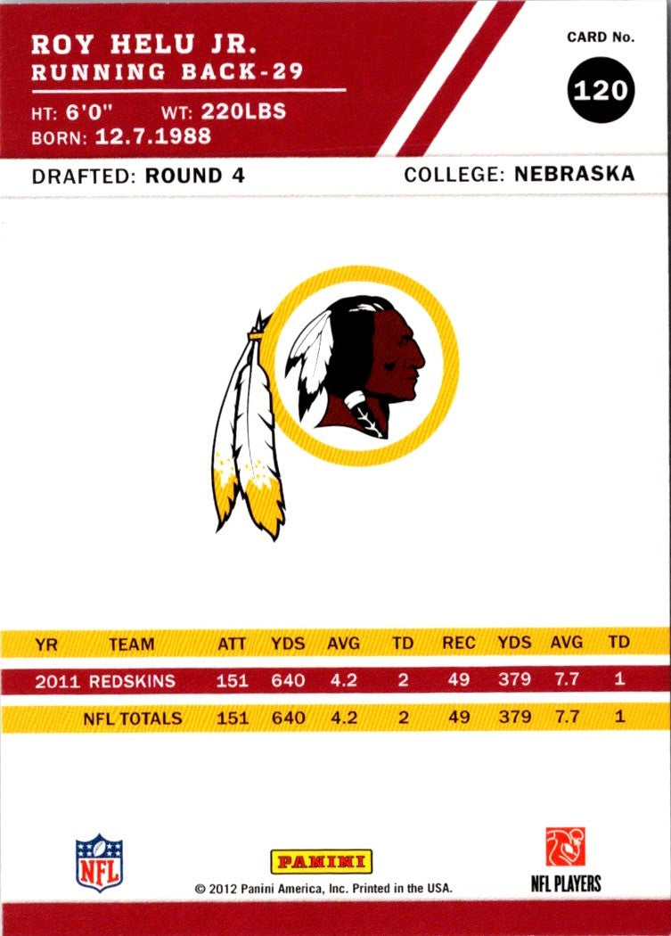 2012 Score Roy Helu Jr.