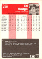 1985 Fleer Ed Hodge #280 Rookie