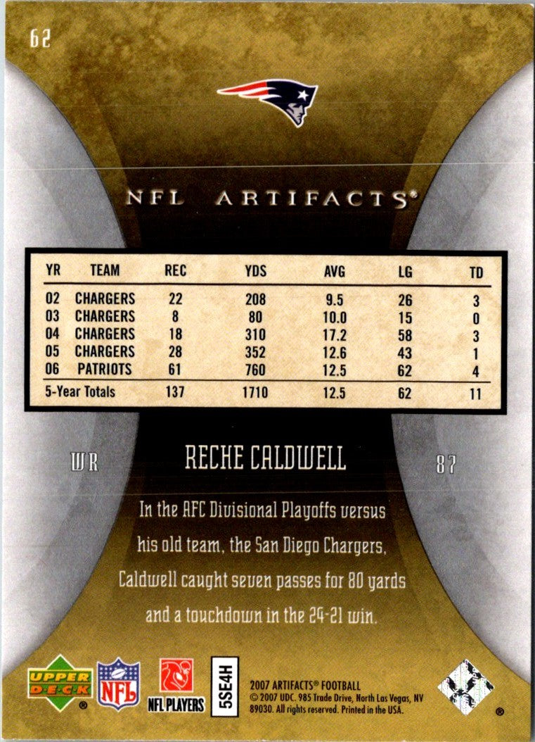 2007 Upper Deck Artifacts Reche Caldwell