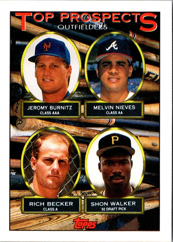 1993 Topps Gold Jeromy Burnitz/Melvin Nieves/Rich Becker/Shon Walker #658 Rookie