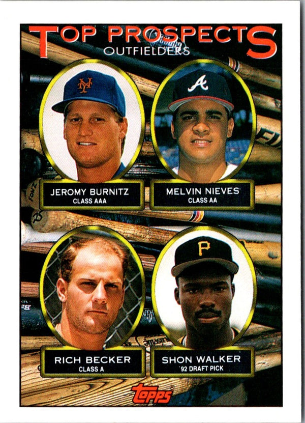 1993 Topps Jeromy Burnitz/Melvin Nieves/Rich Becker/Shon Walker #658 Rookie