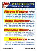 1993 Topps Gold Kevin Young/Adell Davenport/Eduardo Perez/Lou Lucca #494 Rookie