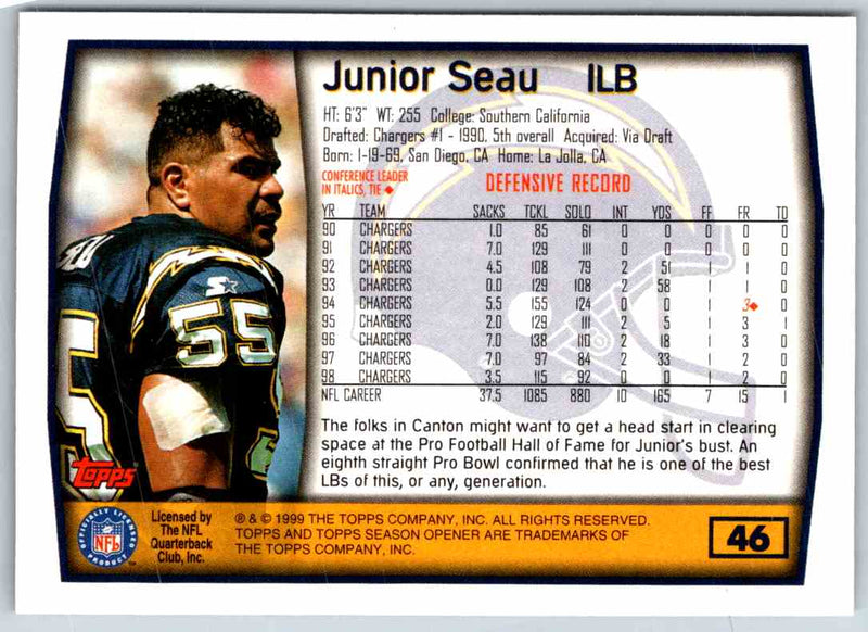 1999 Topps Junior Seau