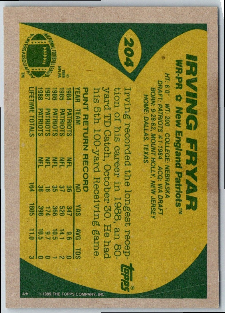 1989 Topps Irving Fryar