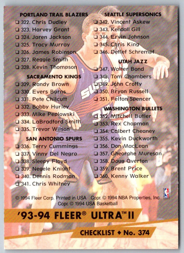 1994 Fleer Chris Dudley #357