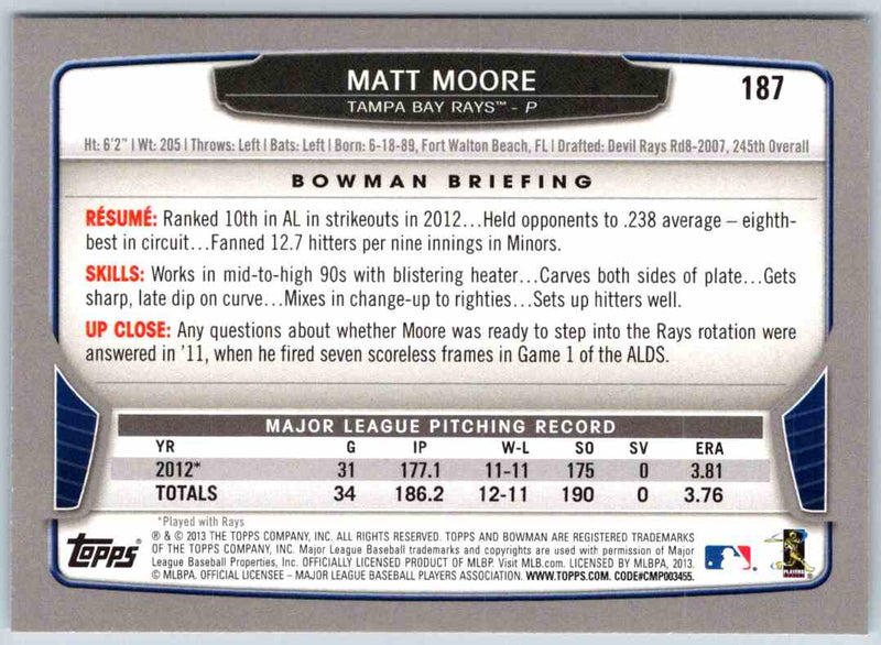 2013 Bowman Matt Moore