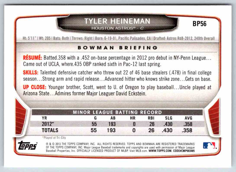 2013 Bowman Tyler Heineman