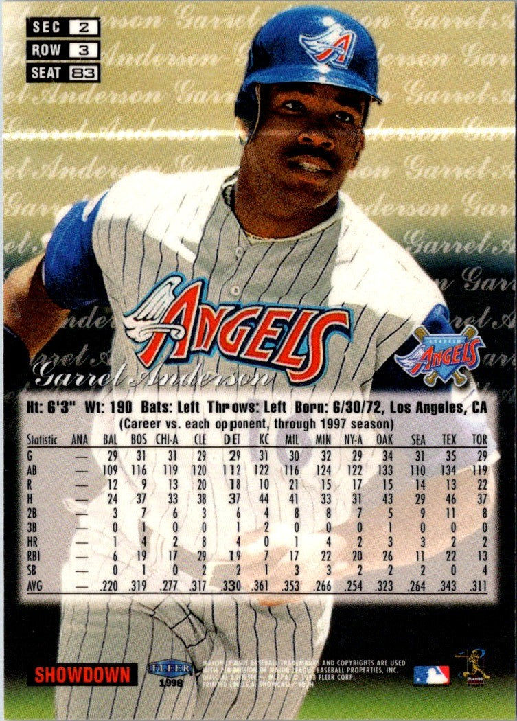 1998 Flair Showcase Row 3 Garret Anderson