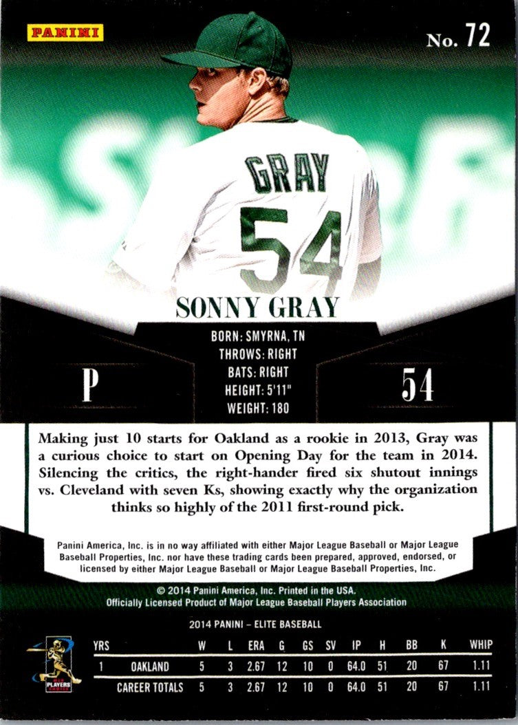 2014 Donruss Elite Sonny Gray