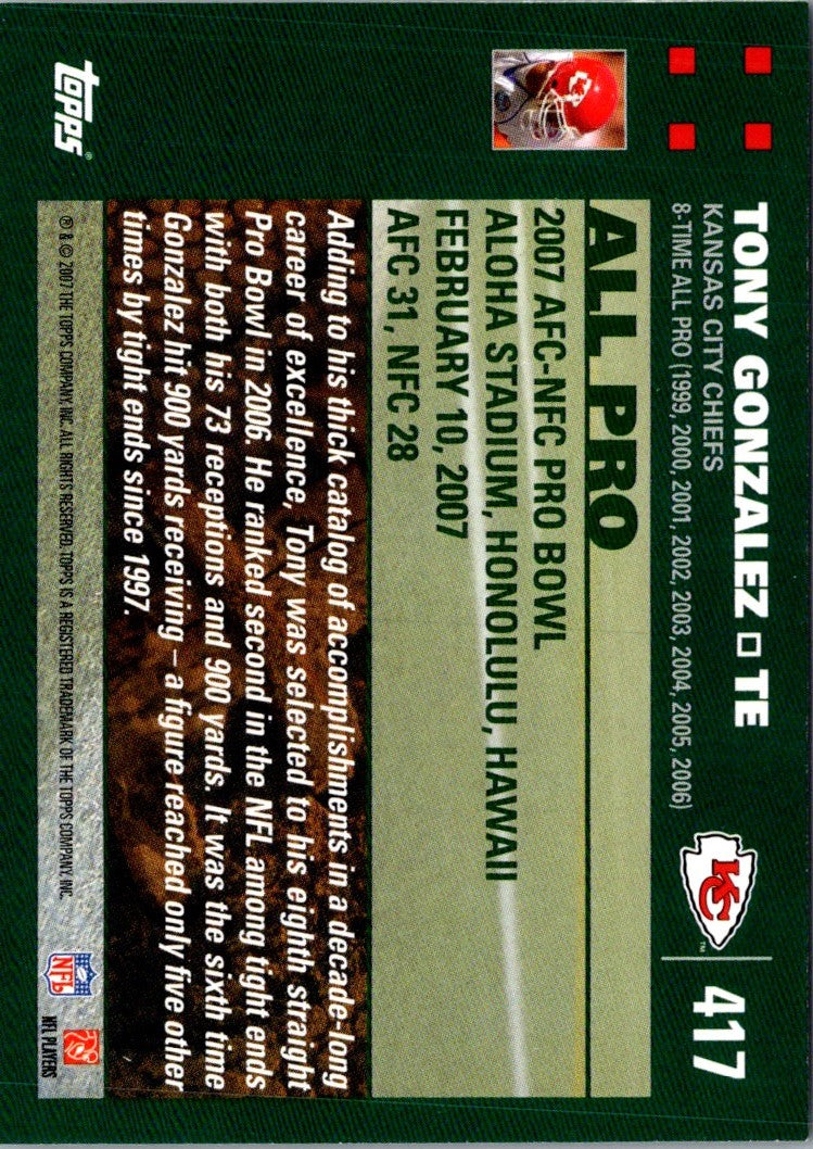 2007 Topps Tony Gonzalez
