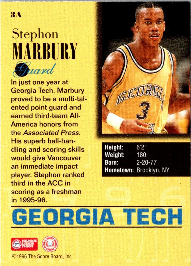 1996 Score Board Draft Day Stephon Marbury