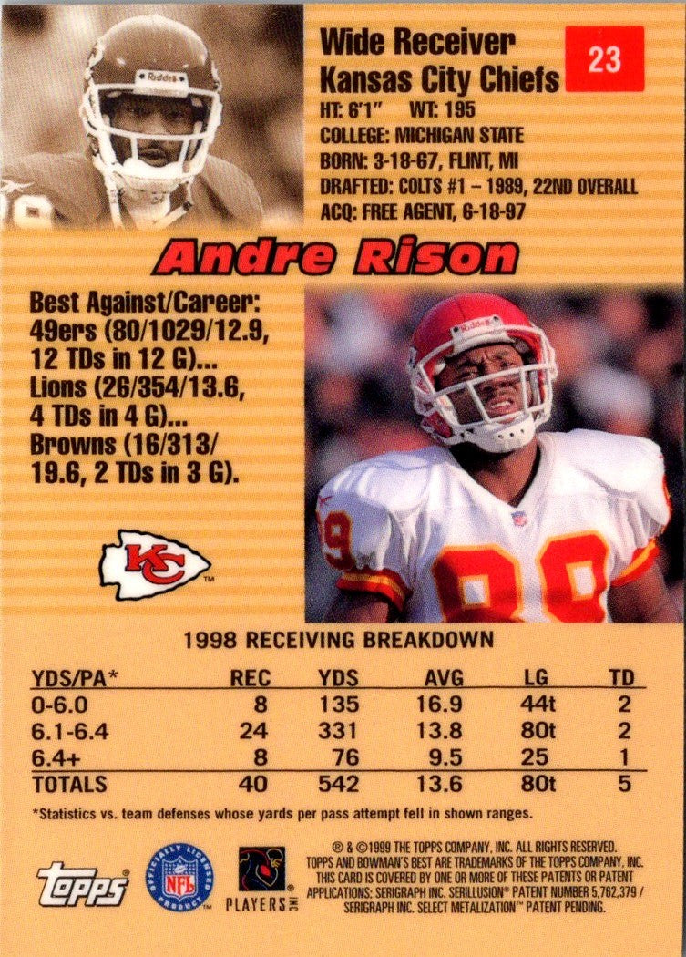 1999 Bowman's Best Andre Rison