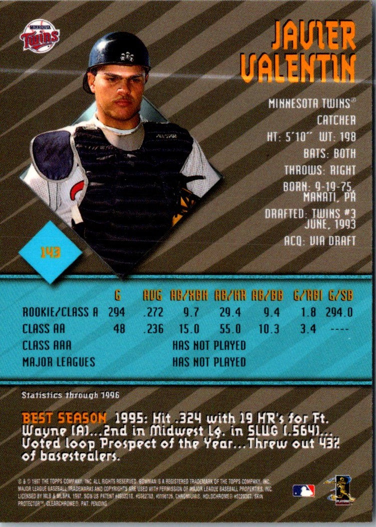 1997 Bowman's Best Javier Valentin