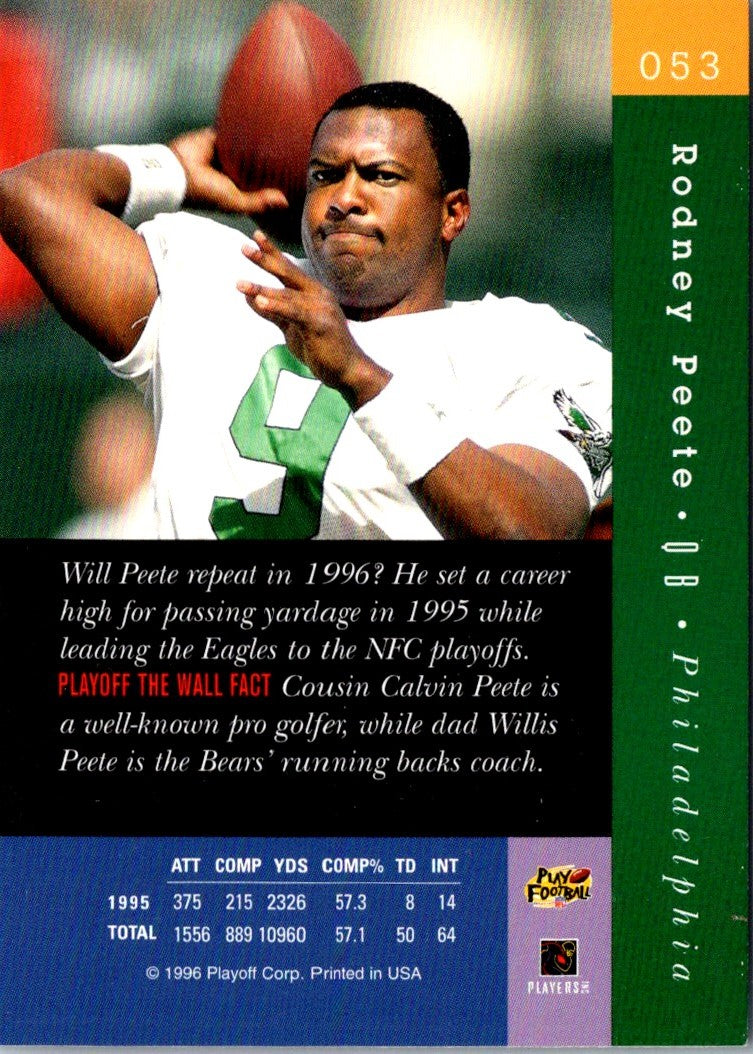 1996 Playoff Absolute Rodney Peete