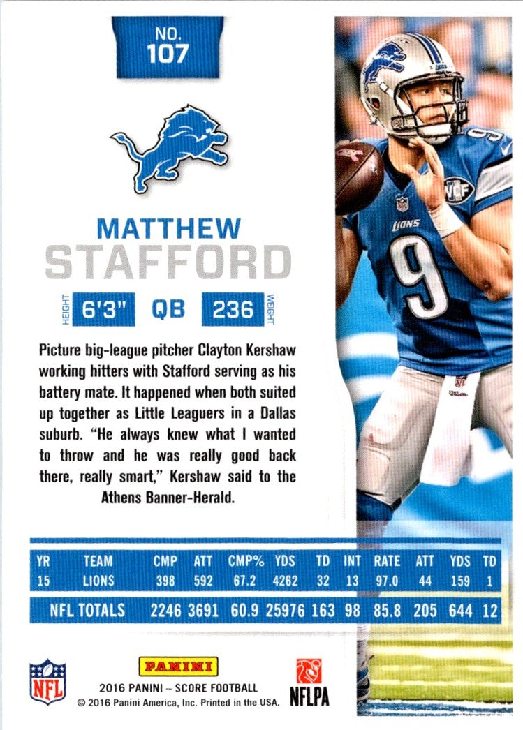 2016 Score Matthew Stafford