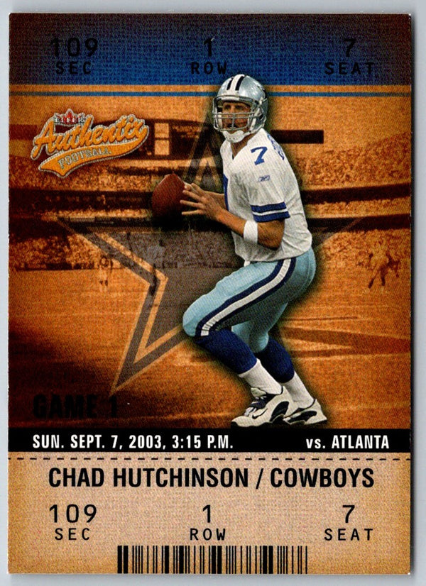 2003 Fleer Authentix Chad Hutchinson #6