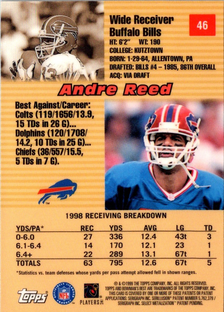 1999 Bowman's Best Andre Reed