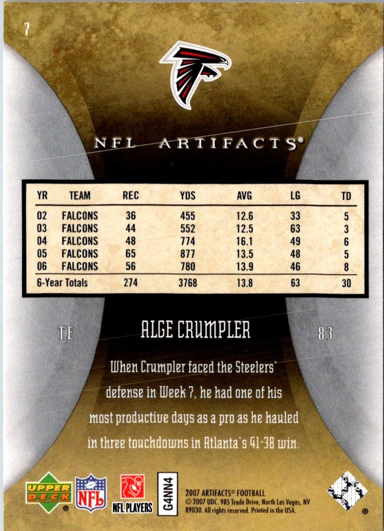 2007 Upper Deck Artifacts Alge Crumpler