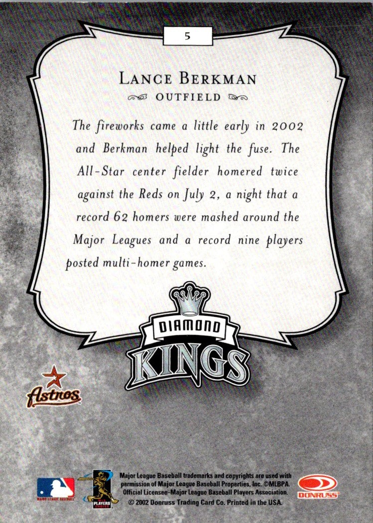 2001 Donruss Diamond Kings Lance Berkman