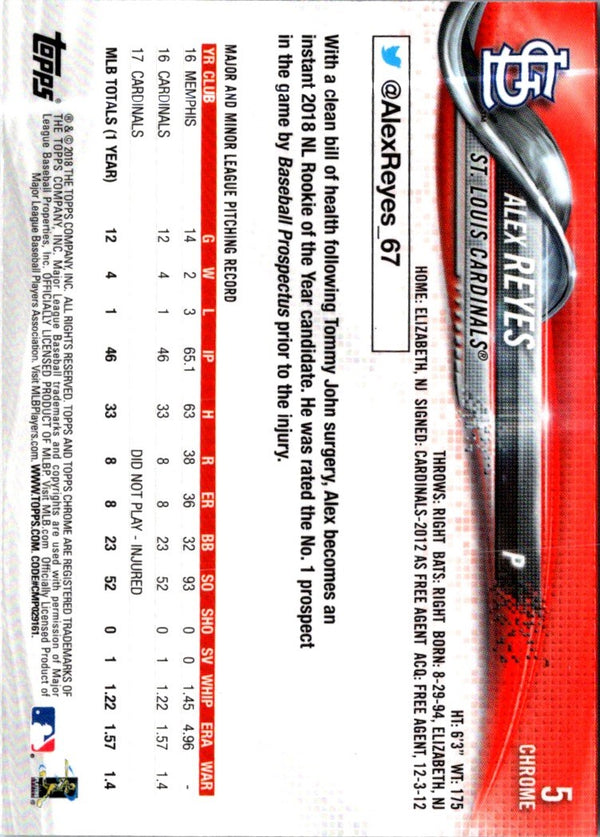 2018 Topps Chrome Alex Reyes #5