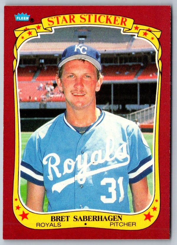 1986 Fleer Star Stickers Bret Saberhagen #103