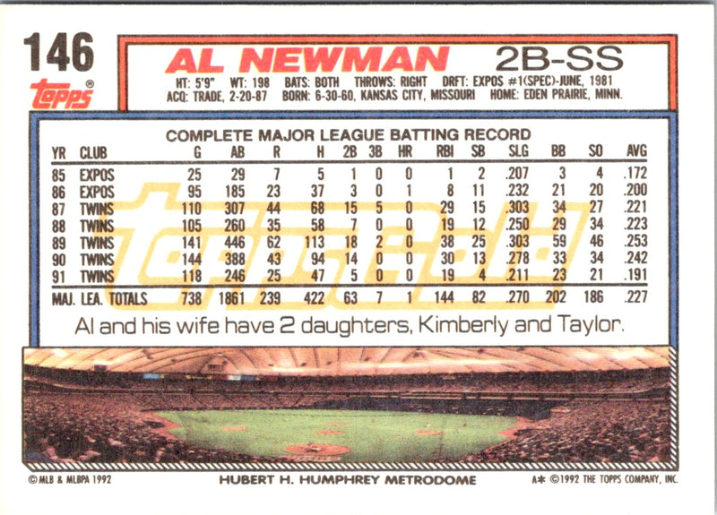 1992 Topps Al Newman