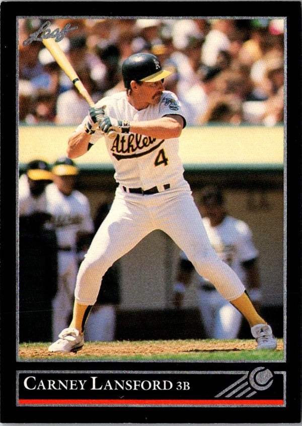 1992 Leaf Black Gold Carney Lansford #148