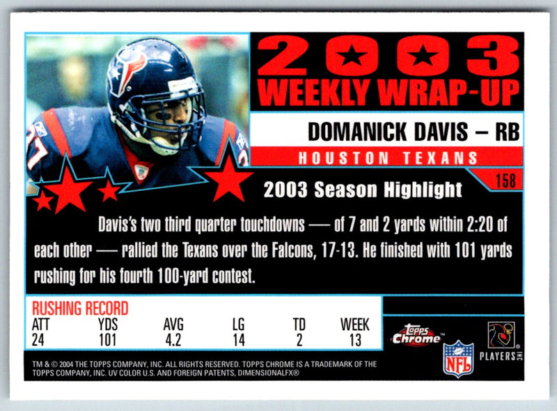 2004 Topps Chrome Domanick Davis