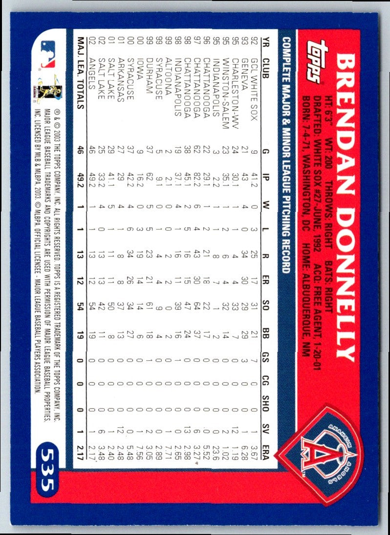 2003 Topps Brendan Donnelly