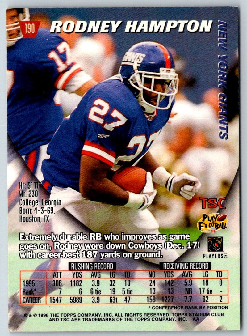 1996 Topps 40th Anniversary Rodney Hampton