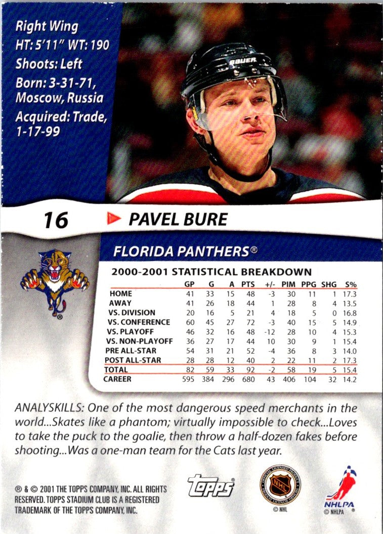 2001 Stadium Club Pavel Bure